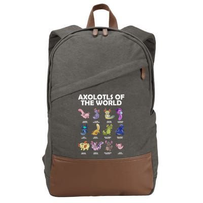 Axolotls Of The World Cotton Canvas Backpack