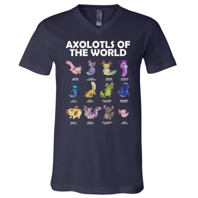 Axolotls Of The World V-Neck T-Shirt