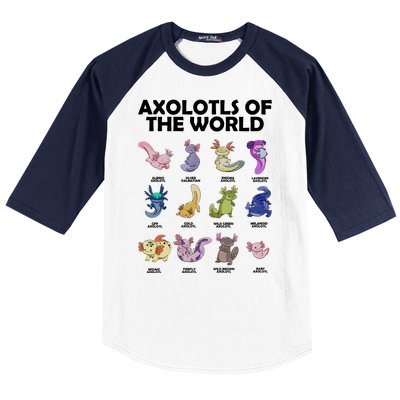 Axolotls Of The World Baseball Sleeve Shirt