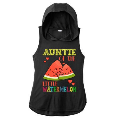 Auntie Of The Little Watermelon Cute Melon Family Matching Gift Ladies PosiCharge Tri-Blend Wicking Draft Hoodie Tank