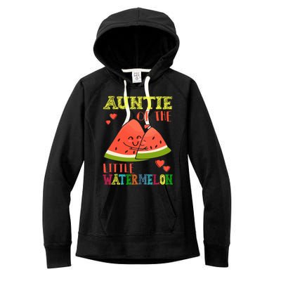 Auntie Of The Little Watermelon Cute Melon Family Matching Gift Women's Fleece Hoodie