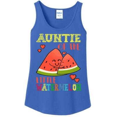 Auntie Of The Little Watermelon Cute Melon Family Matching Gift Ladies Essential Tank