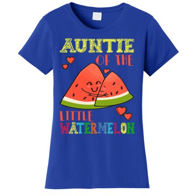 Auntie Of The Little Watermelon Cute Melon Family Matching Gift Women's T-Shirt