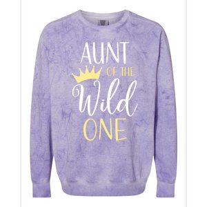 Aunt Of The Wild One First Birthday Matching Family Gift Colorblast Crewneck Sweatshirt