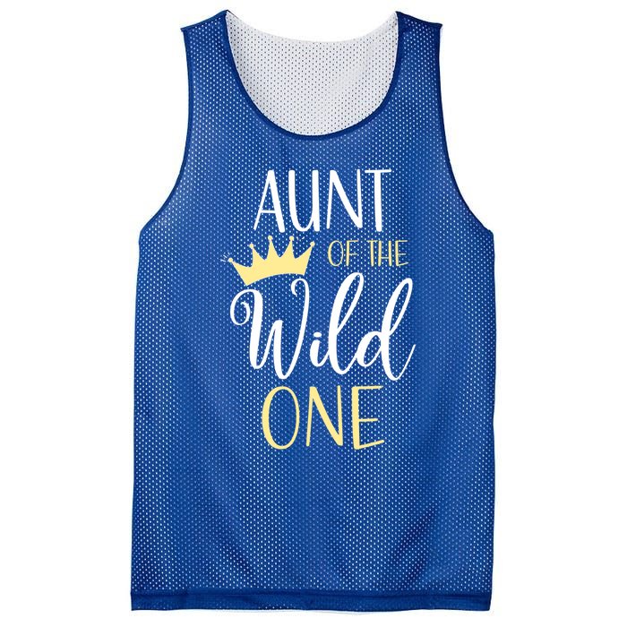 Aunt Of The Wild One First Birthday Matching Family Gift Mesh Reversible Basketball Jersey Tank