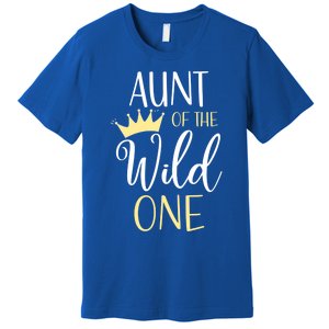 Aunt Of The Wild One First Birthday Matching Family Gift Premium T-Shirt