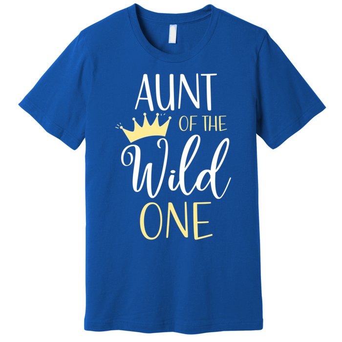 Aunt Of The Wild One First Birthday Matching Family Gift Premium T-Shirt