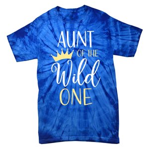 Aunt Of The Wild One First Birthday Matching Family Gift Tie-Dye T-Shirt