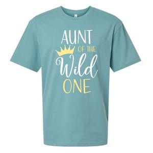 Aunt Of The Wild One First Birthday Matching Family Gift Sueded Cloud Jersey T-Shirt