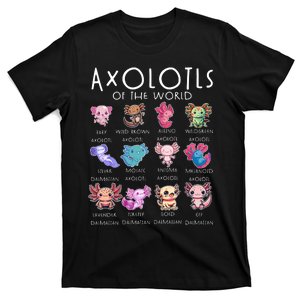 Axolotls Of The World Funny Kawaii Axolotls Boy Girl T-Shirt