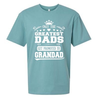 Awesome Only The Greatest Dads Get Promoted To Grandad Gift Sueded Cloud Jersey T-Shirt