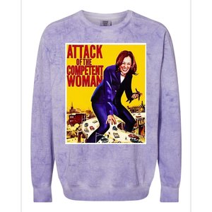 Attack Of The Competent Woman Kamala Harris Colorblast Crewneck Sweatshirt