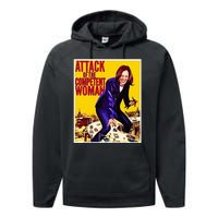 Attack Of The Competent Woman Kamala Harris Performance Fleece Hoodie