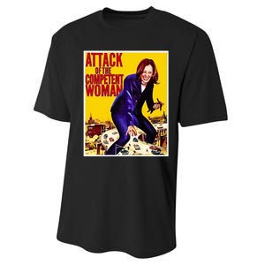 Attack Of The Competent Woman Kamala Harris Performance Sprint T-Shirt