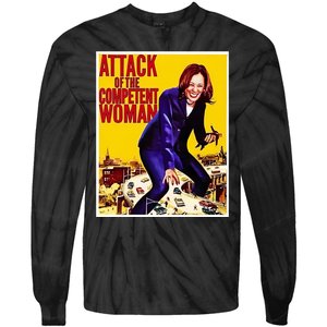 Attack Of The Competent Woman Kamala Harris Tie-Dye Long Sleeve Shirt