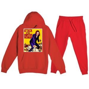 Attack Of The Competent Woman Kamala Harris Premium Hooded Sweatsuit Set