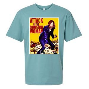 Attack Of The Competent Woman Kamala Harris Sueded Cloud Jersey T-Shirt