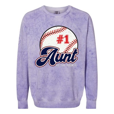 Aunt of the Rookie Rookie of the Year Baseball Aunties Colorblast Crewneck Sweatshirt