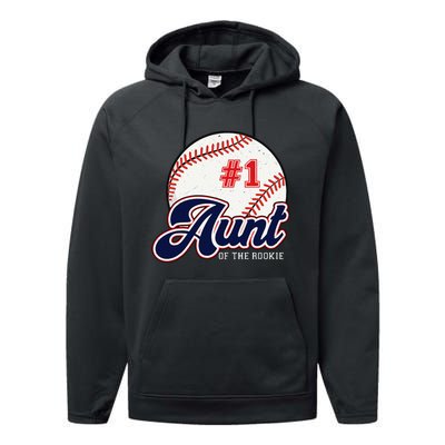 Aunt of the Rookie Rookie of the Year Baseball Aunties Performance Fleece Hoodie