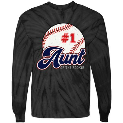 Aunt of the Rookie Rookie of the Year Baseball Aunties Tie-Dye Long Sleeve Shirt