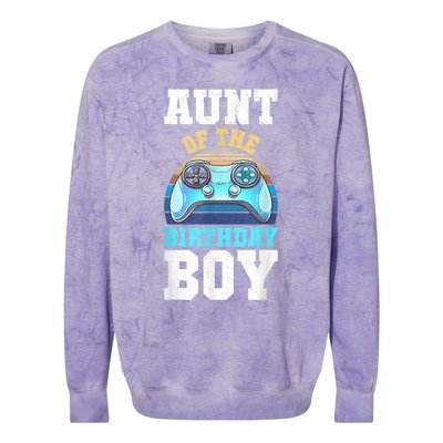 Aunt Of The Birthday Boy Matching Video Gamer Birthday Party Colorblast Crewneck Sweatshirt