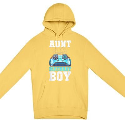 Aunt Of The Birthday Boy Matching Video Gamer Birthday Party Premium Pullover Hoodie