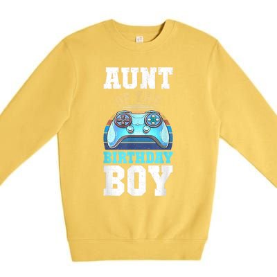 Aunt Of The Birthday Boy Matching Video Gamer Birthday Party Premium Crewneck Sweatshirt