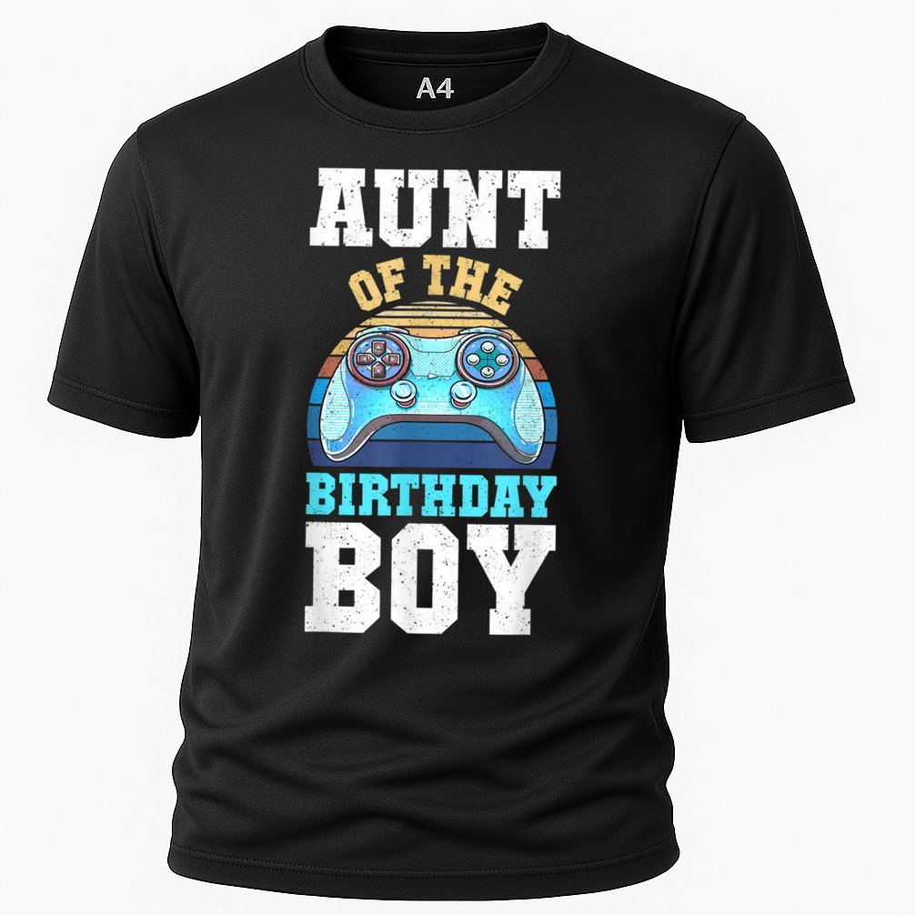 Aunt Of The Birthday Boy Matching Video Gamer Birthday Party Cooling Performance Crew T-Shirt