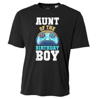 Aunt Of The Birthday Boy Matching Video Gamer Birthday Party Cooling Performance Crew T-Shirt