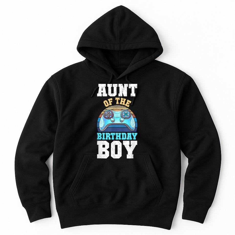 Aunt Of The Birthday Boy Matching Video Gamer Birthday Party Hoodie
