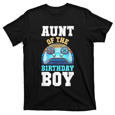 Aunt Of The Birthday Boy Matching Video Gamer Birthday Party T-Shirt