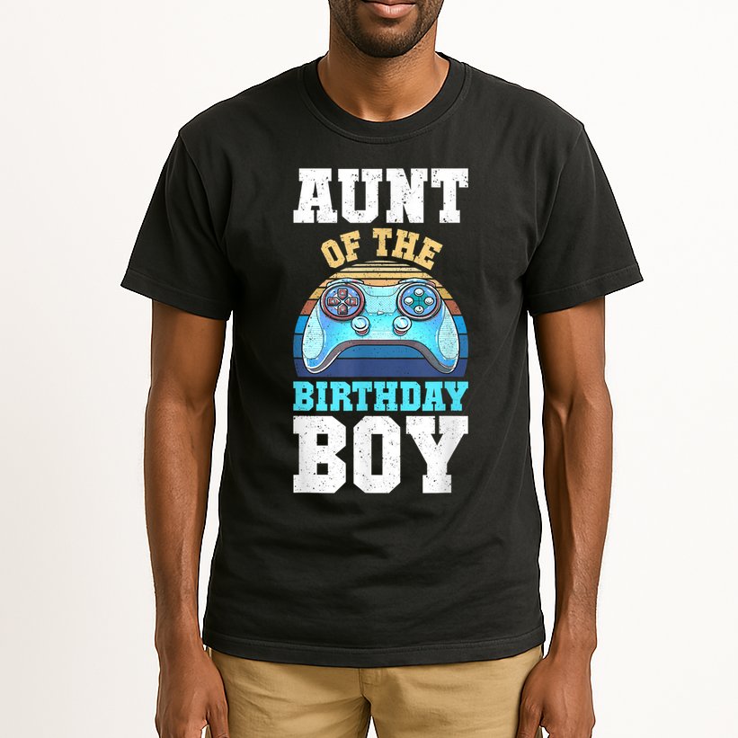 Aunt Of The Birthday Boy Matching Video Gamer Birthday Party Tall T-Shirt