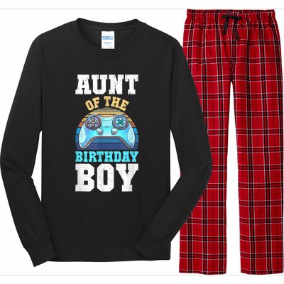 Aunt Of The Birthday Boy Matching Video Gamer Birthday Party Long Sleeve Pajama Set