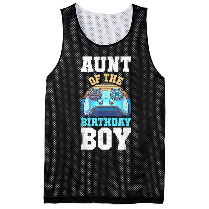 Aunt Of The Birthday Boy Matching Video Gamer Birthday Party Mesh Reversible Basketball Jersey Tank