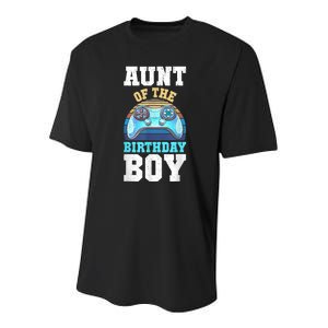 Aunt Of The Birthday Boy Matching Video Gamer Birthday Party Youth Performance Sprint T-Shirt