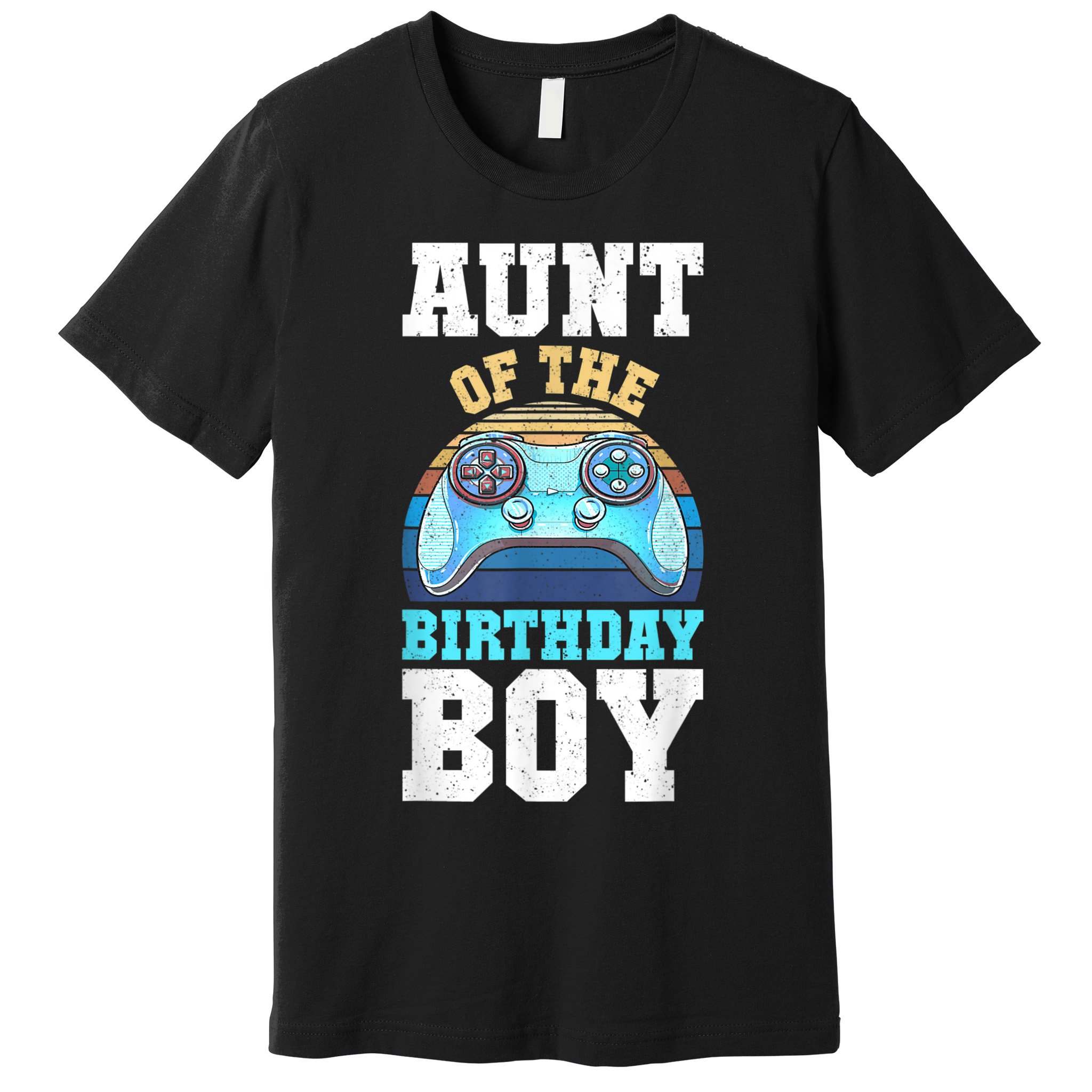 Aunt Of The Birthday Boy Matching Video Gamer Birthday Party Premium T-Shirt