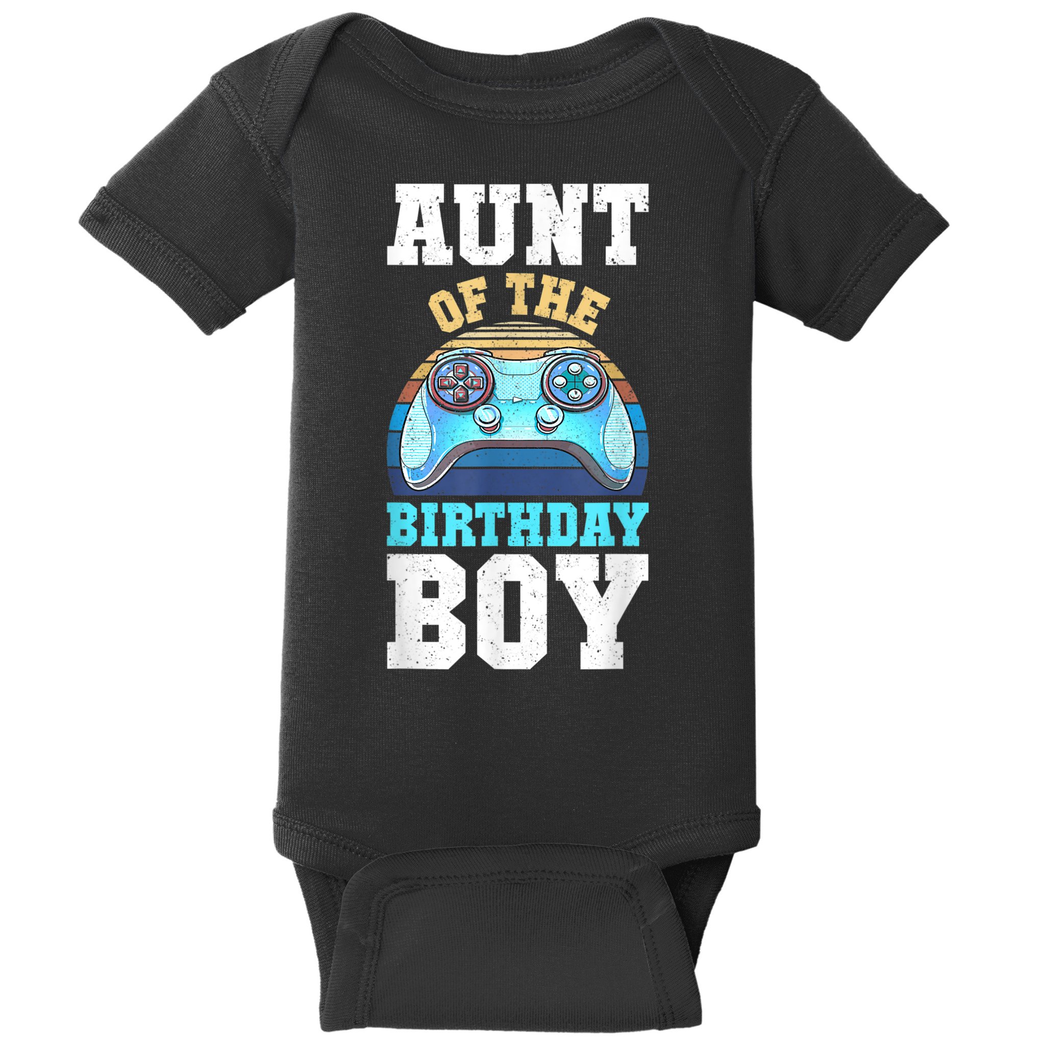Aunt Of The Birthday Boy Matching Video Gamer Birthday Party Baby Bodysuit