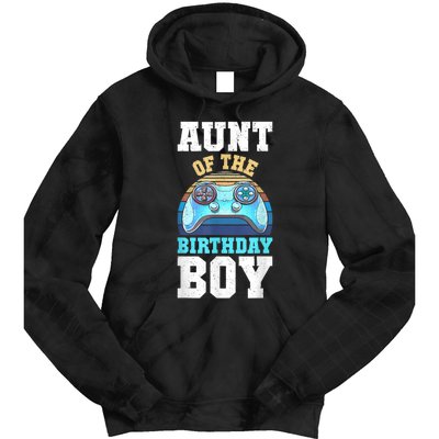 Aunt Of The Birthday Boy Matching Video Gamer Birthday Party Tie Dye Hoodie