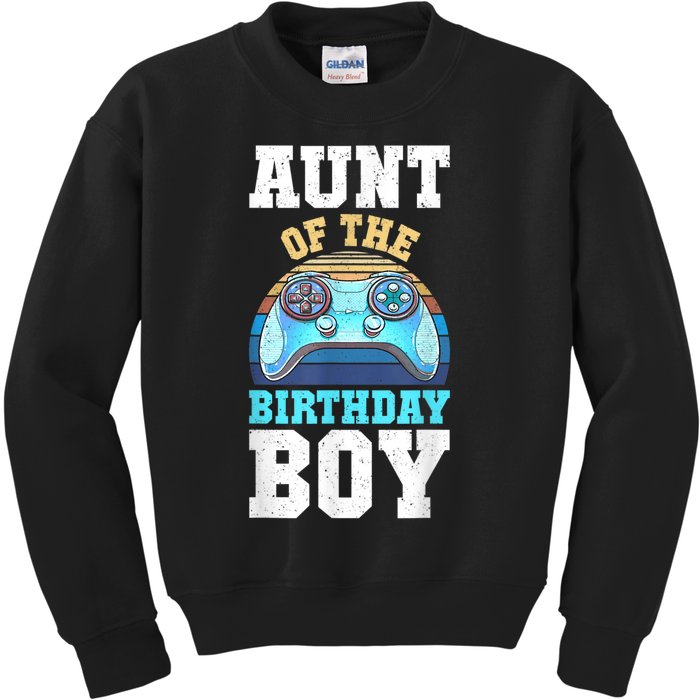 Aunt Of The Birthday Boy Matching Video Gamer Birthday Party Kids Sweatshirt