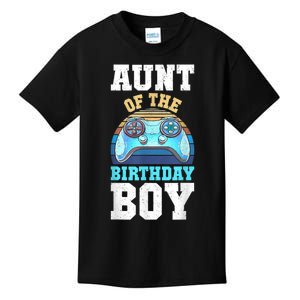 Aunt Of The Birthday Boy Matching Video Gamer Birthday Party Kids T-Shirt