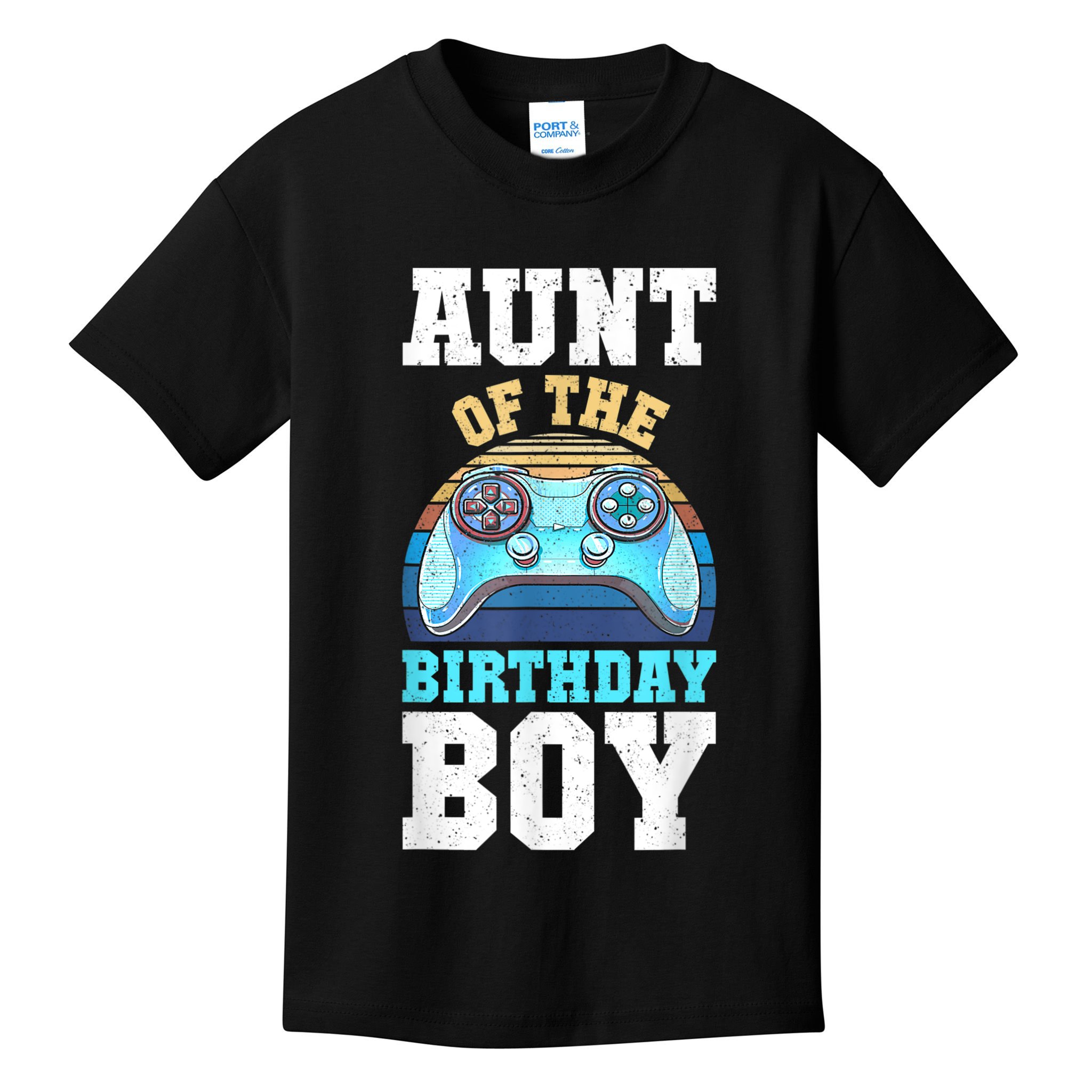 Aunt Of The Birthday Boy Matching Video Gamer Birthday Party Kids T-Shirt