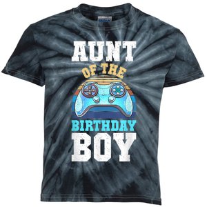 Aunt Of The Birthday Boy Matching Video Gamer Birthday Party Kids Tie-Dye T-Shirt