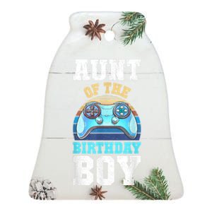 Aunt Of The Birthday Boy Matching Video Gamer Birthday Party Ceramic Bell Ornament