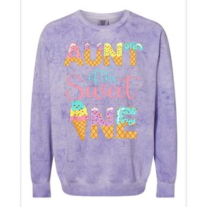 Aunt Of The Sweet One 1st Birthday Ice Cream Lovers Colorblast Crewneck Sweatshirt