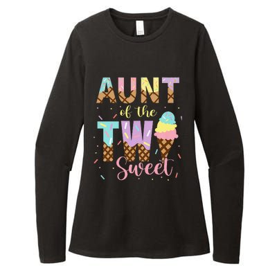 Aunt Of The Two Sweet Birthday Ice Cream Two Year old Womens CVC Long Sleeve Shirt