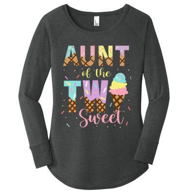 Aunt Of The Two Sweet Birthday Ice Cream Two Year old Women's Perfect Tri Tunic Long Sleeve Shirt