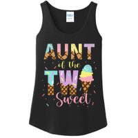 Aunt Of The Two Sweet Birthday Ice Cream Two Year old Ladies Essential Tank