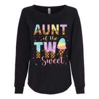 Aunt Of The Two Sweet Birthday Ice Cream Two Year old Womens California Wash Sweatshirt