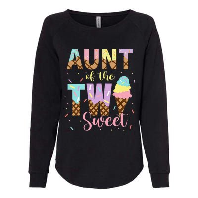 Aunt Of The Two Sweet Birthday Ice Cream Two Year old Womens California Wash Sweatshirt