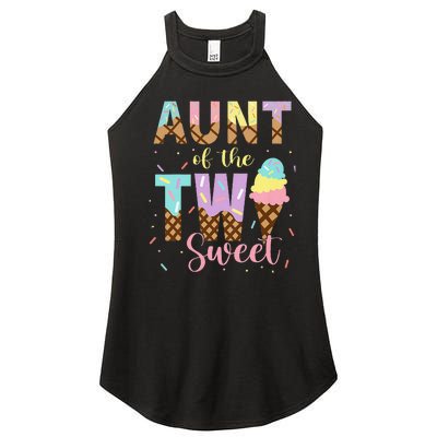 Aunt Of The Two Sweet Birthday Ice Cream Two Year old Women's Perfect Tri Rocker Tank